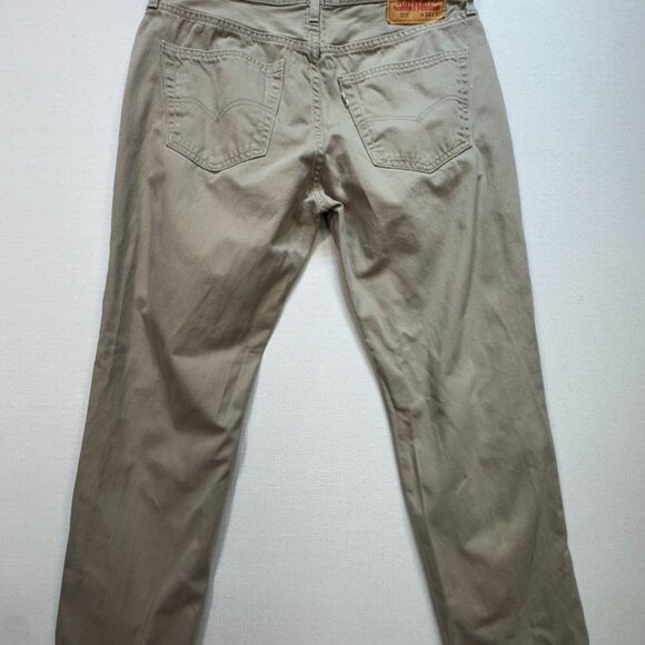 Levi's Mens 559 Khaki Straight Jeans Size 34x30 Tan Relaxed Casual Classic - Picture 7 of 10